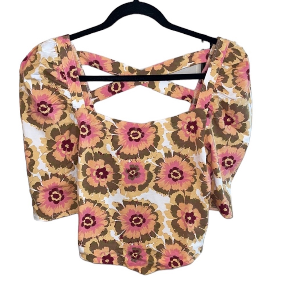 Free People Floral Crop Top Size Medium NWT - Picture 12 of 15